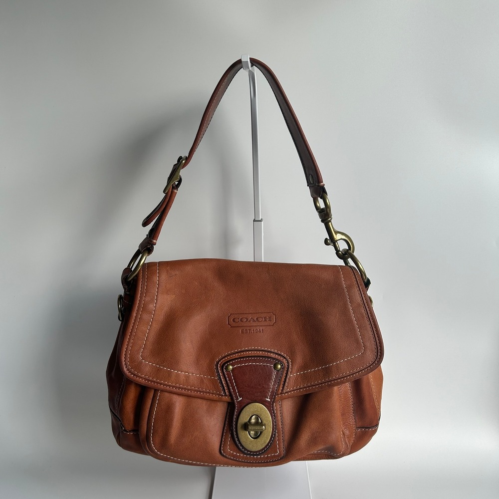Coach Legacy Ali Flap Cognac Leather Shoulder Bag 10329